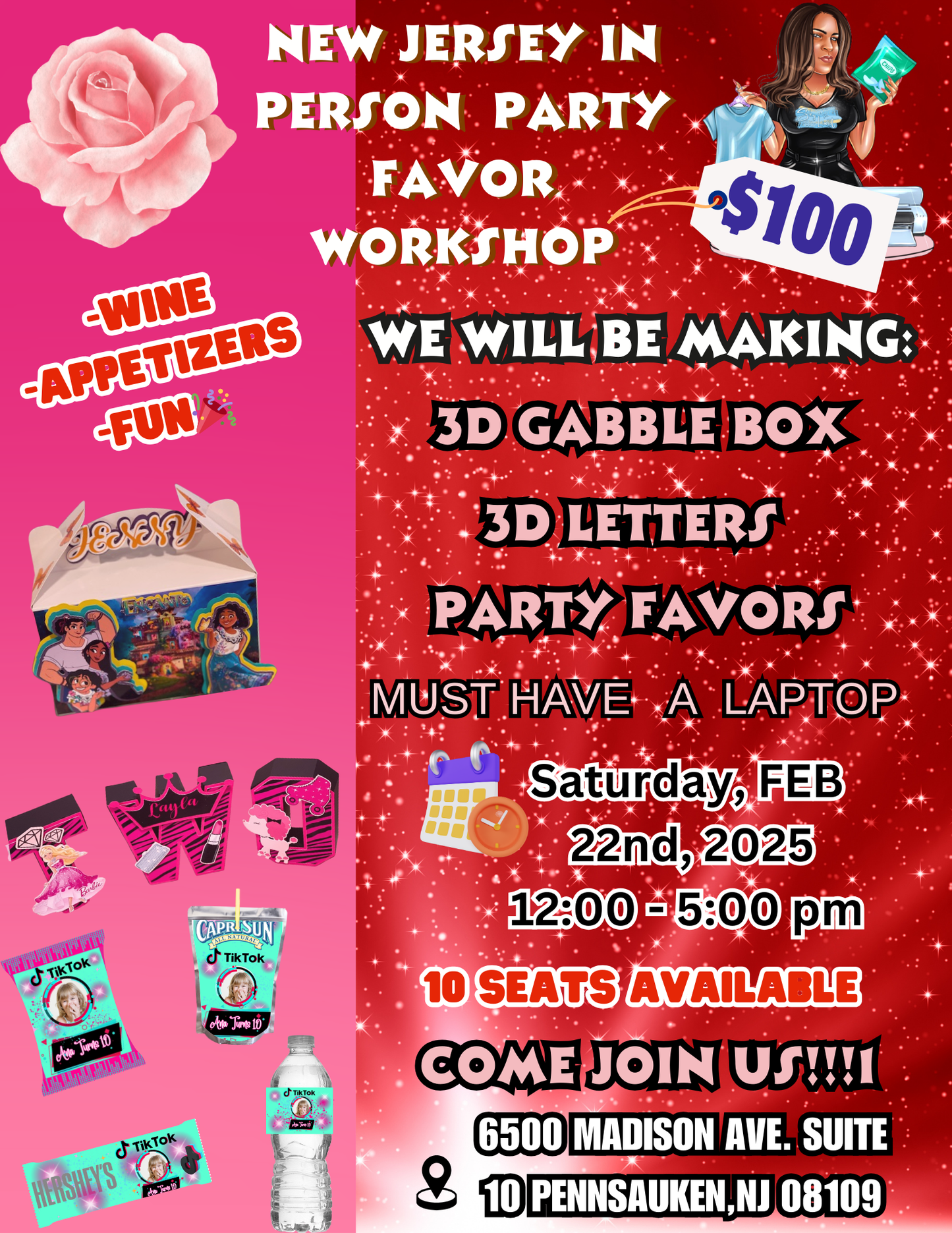 NEW JERSEY IN PERSON PARTY FAVOR WORKSHOP