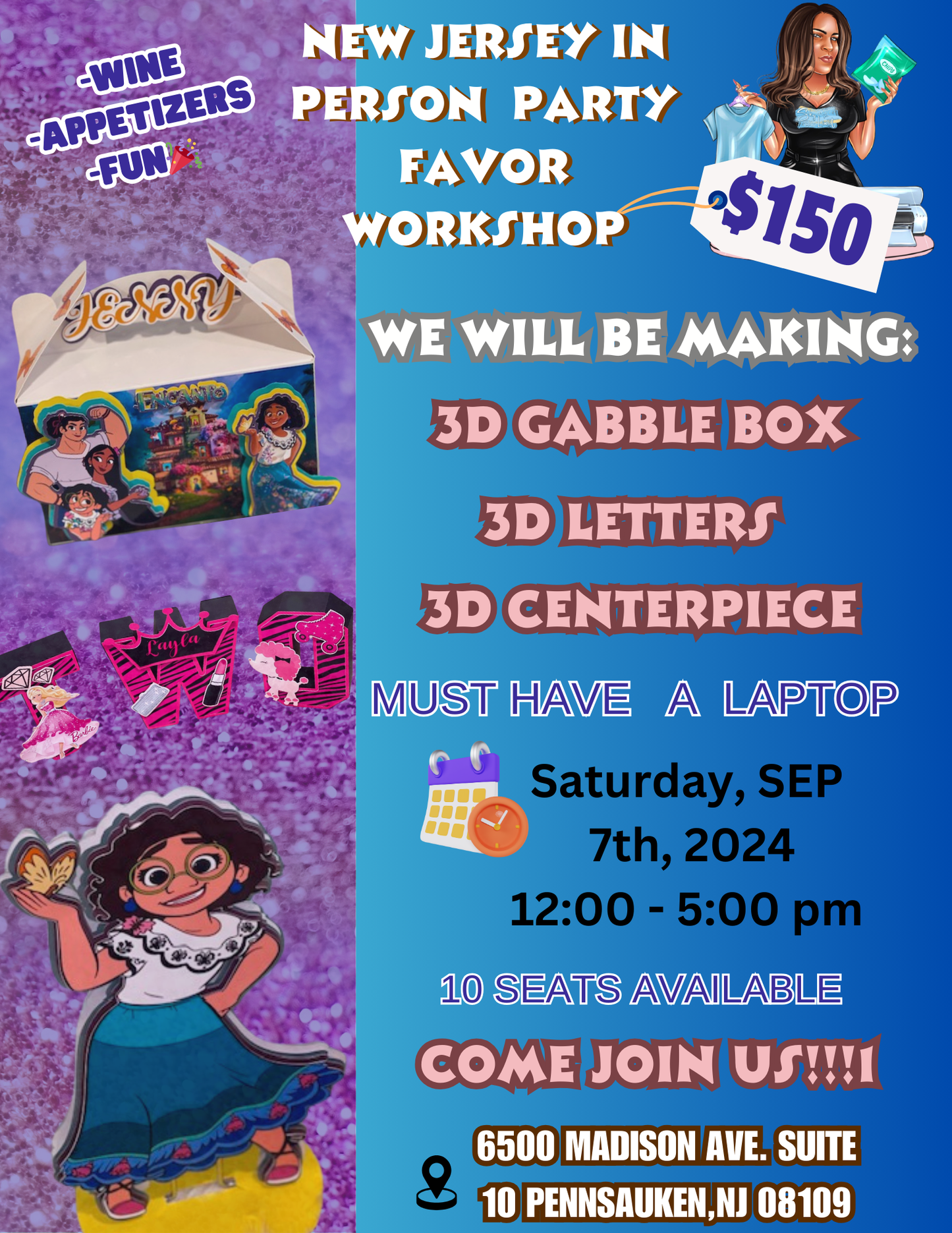 IN PERSON PARTY FAVOR WORKSHOP