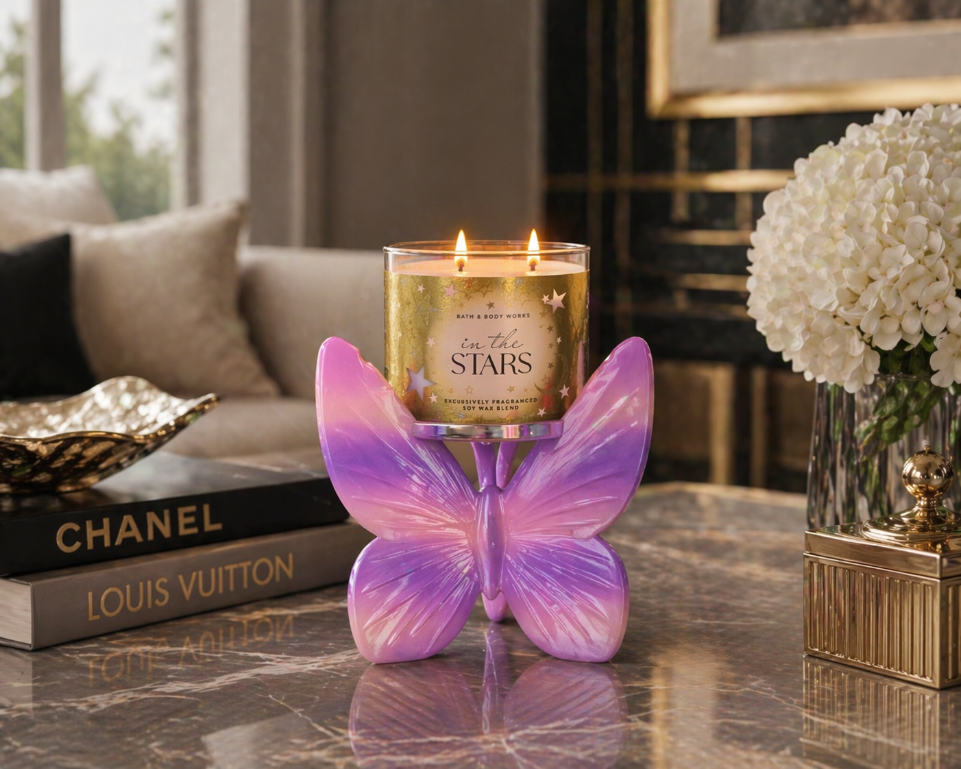 Butterfly 3-Wick candle Holder