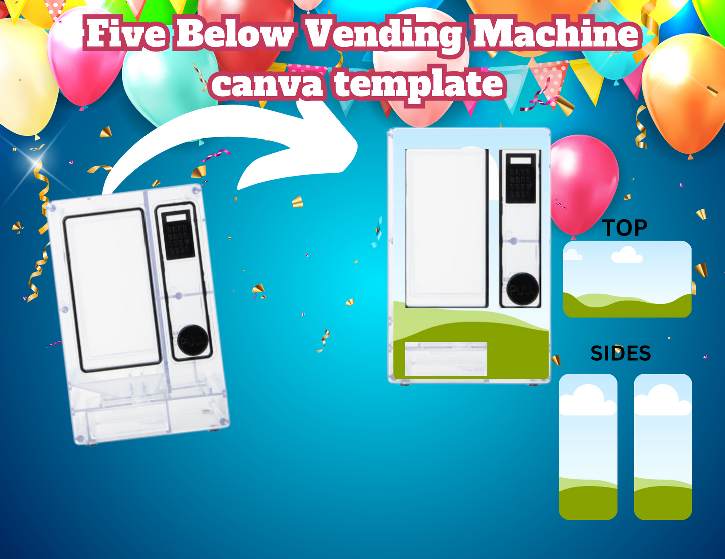 FIVE BELOW MINI VENDING MACHINE TEMPLATE(CANVA)