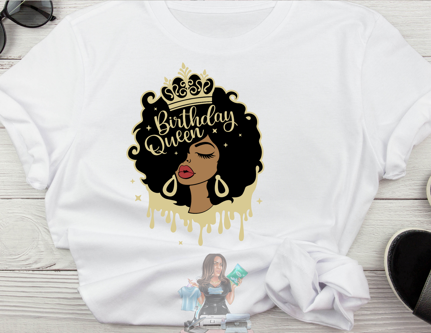 Afro Girl Birthday Queen- T-SHIRT