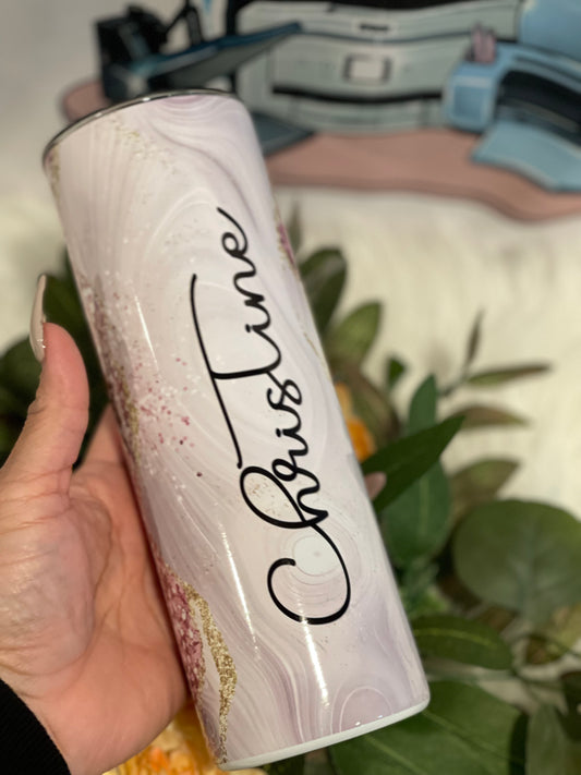 Personalized Tumbler with Lid and Straw Stainless Steel Custom Skinny Tumbler Custom 20 oz Cup