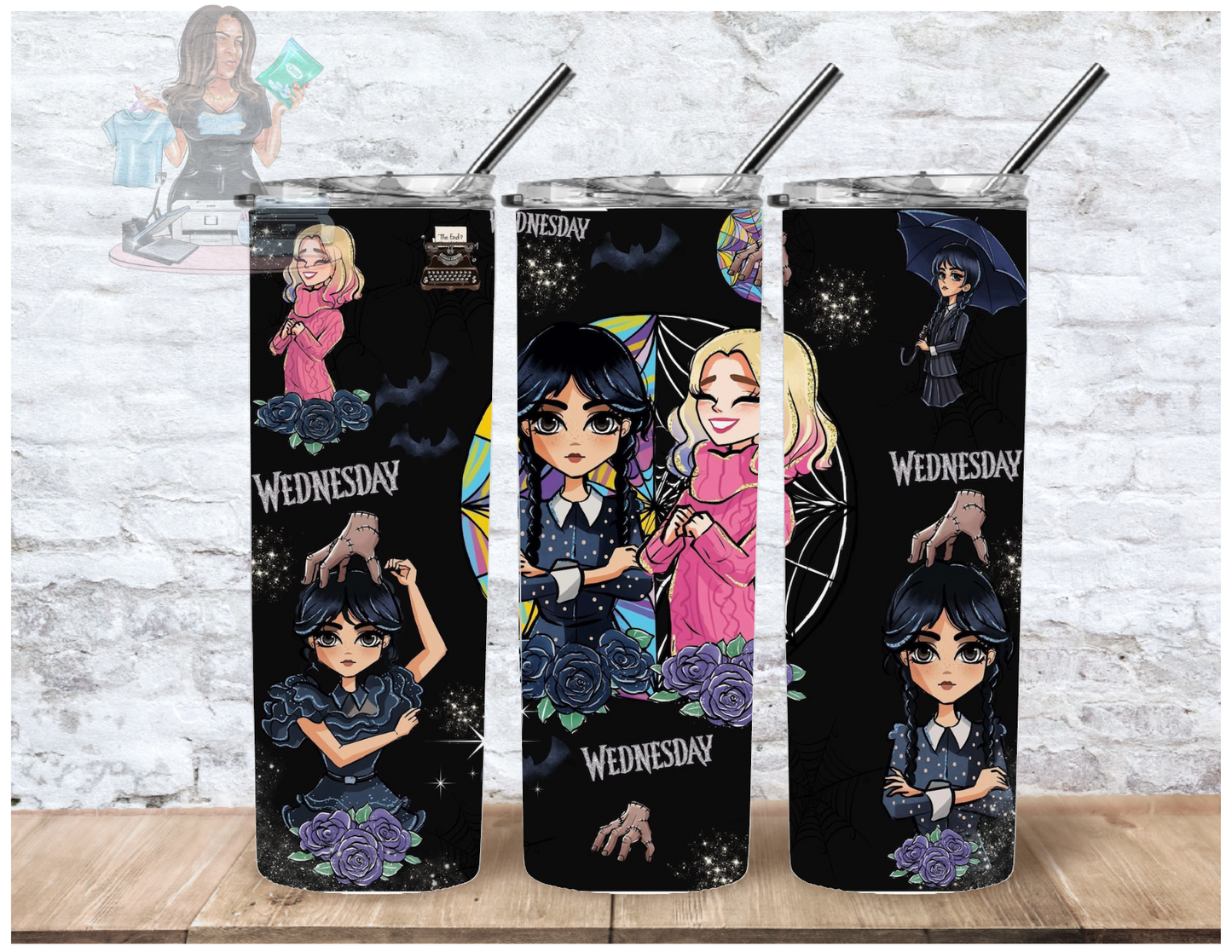 Wednesday Addams Anime Tumbler
