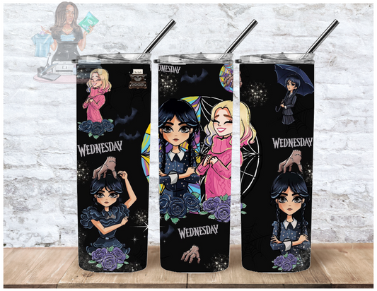 Wednesday Addams Anime Tumbler