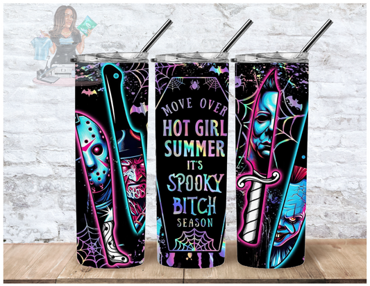 Spooky Season Horror Tumbler – “Move Over Hot Girl Summer”