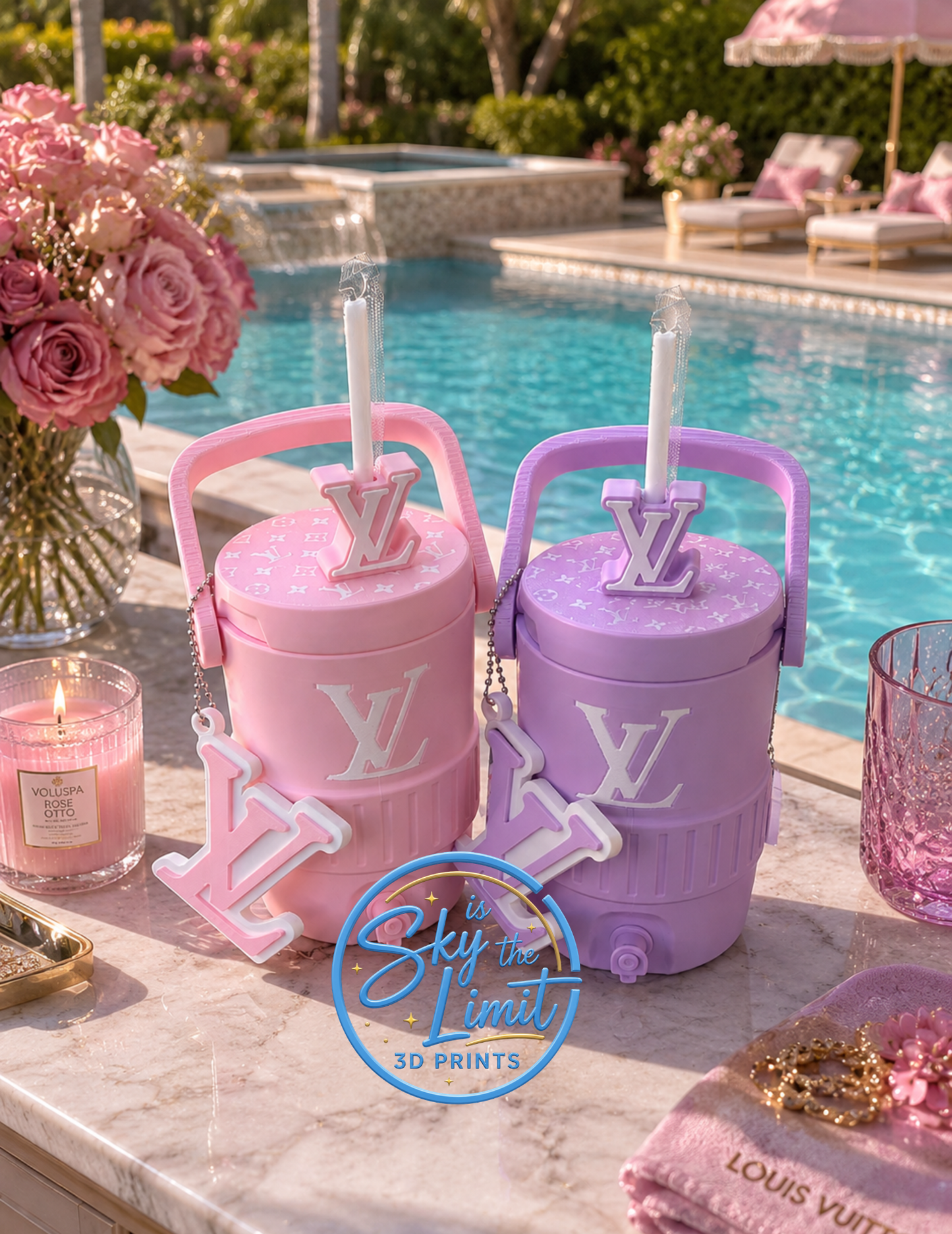 Luxe Vanity Cooler Can Holder 12 oz, 3D Printed Can Holder with Handle, Soda Can Holder