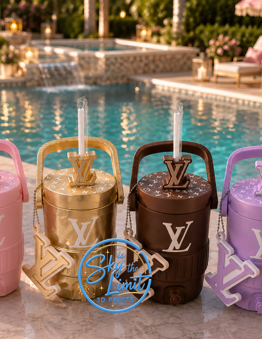 Luxe Vanity Cooler Can Holder 12 oz, 3D Printed Can Holder with Handle, Soda Can Holder