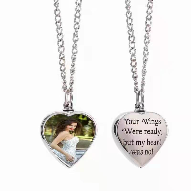 Cremation Urn Necklace for Ashes Custom Pendant Memorial Keepsake Jewelry with Filling Tool